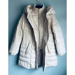 Kensie White Puffer Winter Coat Women's Large